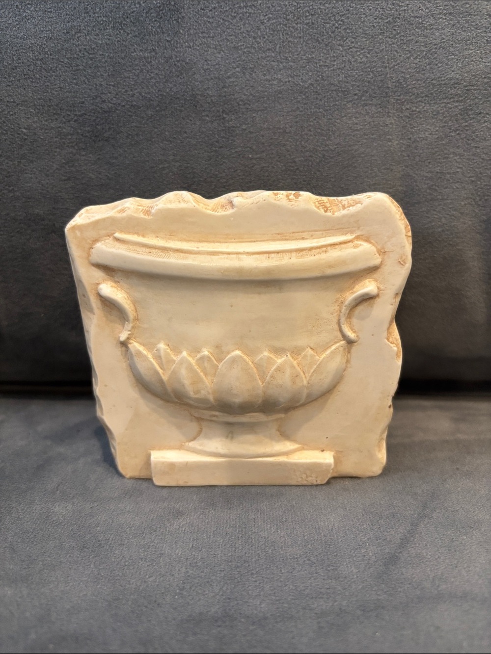 Neutral Cream Decorative Urn Pen holder or bud vase. Home Accents